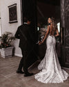 Romantic Lace Wedding Dresses Mermaid Backless Charming Noivas DW570