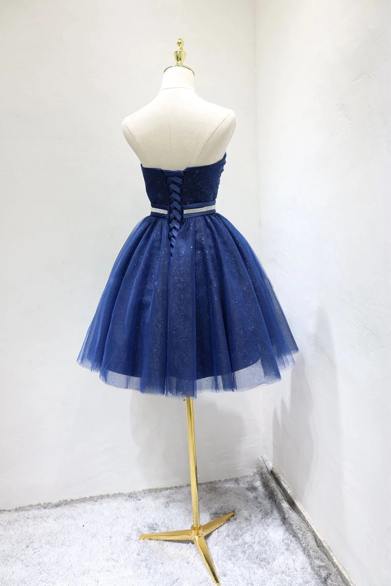 royal blue and black homecoming dress Fashion Off The Shoulder Royal Blue Satin Homecoming Dress US6 / Custom Color