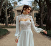 Soft Satin A Line Wedding Dresses With Detachable Cape ZW824