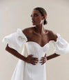 Satin Puff Sleeves Set Cloud Fashion Bridal Short Sleeve DG025