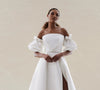 Satin Puff Sleeves Set Cloud Fashion Bridal Short Sleeve DG025