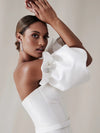 Satin Puff Sleeves Set Cloud Fashion Bridal Short Sleeve DG025