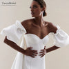 Satin Puff Sleeves Set Cloud Fashion Bridal Short Sleeve DG025