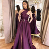 Halter Long Evening Party Dresses with Sash Pockets