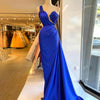 Royal Blue Mermaid Evening Dresses One Shoulder Ruched