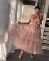 Simple Light Pink Short Prom Dresses Spaghetti Straps