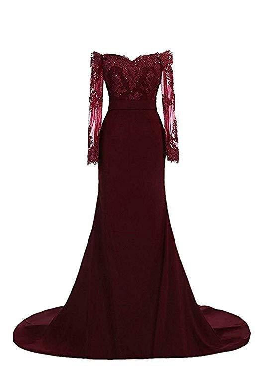 Sexy Lace Burgundy Bridesmaid Dresses Mermaid