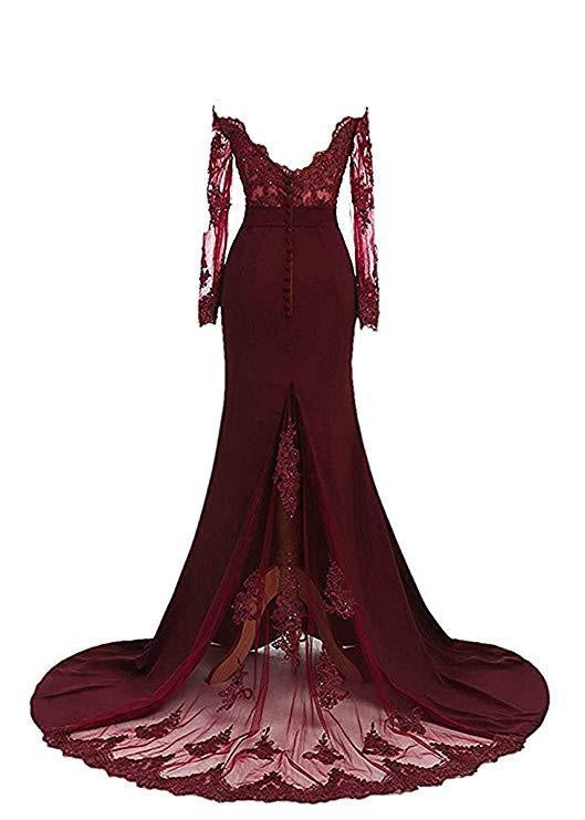Sexy Lace Burgundy Bridesmaid Dresses Mermaid