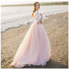 Sexy Spaghetti Strips A-Line Wedding Dresses With Lace Half Sleeves Jacket Two Pieces Beach Bride's Wedding Gown
