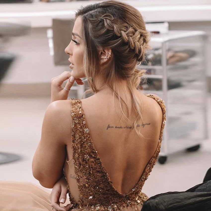 Sexy Sparkling Beading Stones Prom Dress Robe De Soiree V Neck TANYA BRIDAL Sexy Sparkling Beading Stones Prom Dress Robe De Soiree V Neck TANYA BRIDAL