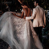 Champagne lining Mermaid Bridal Gowns with Dechable Skirt DW192