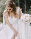 Sheer chiffon wedding dress ,A Line simple beach bridal gowns DW295