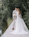 Sheer chiffon wedding dress ,A Line simple beach bridal gowns DW295