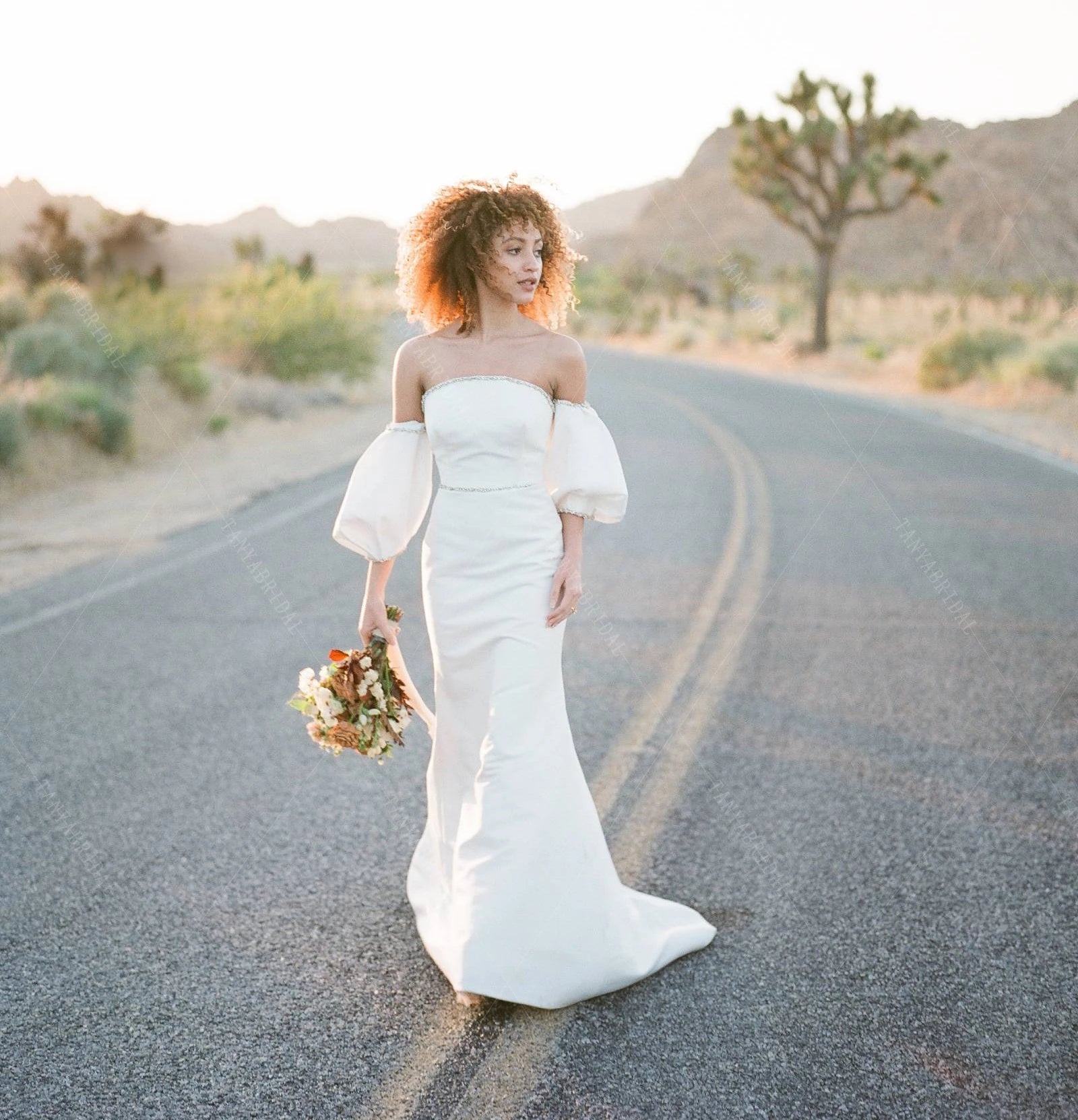 knee length dresses for ladies Ivory lace wedding dress trumpet mermaid short sleeve main image 1