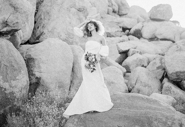 Short Lantern Sleeve Wedding Dress Simple Mermaid Engagement Vestido de Noivas ZW418