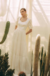 Short Sleeve A Line Wedding Dresses V-Neck Backless ZW969