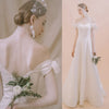 Short Sleeves Simple Wedding Dresses Bohemian Off The Shoulder Wedding Bridal Dress