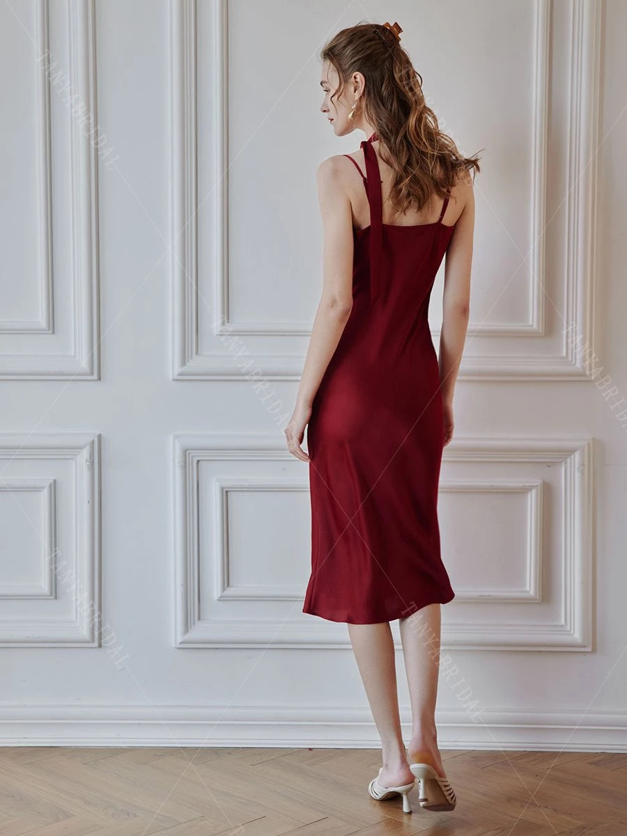 Silk Satin Bridesmaid Dresses Knee Length Maid of Honor Gowns DB037 – TANYA BRIDAL Silk Satin Bridesmaid Dresses Knee Length Maid of Honor Gowns DB037 – TANYA BRIDAL