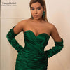 Green Silk Satin Long Detachable Sleeve  DG116