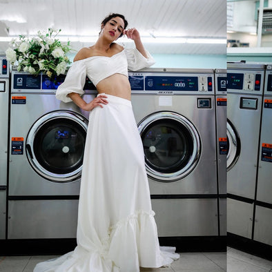 Two Pieces Swing A Line Bridal Gowns  ZW398