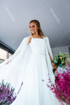 Simple Elegant Wedding Dresses A Line Floor length Bridal Gowns With Cape Spain Fashion Vestido de noivas DW351