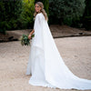 Simple Elegant Wedding Dresses A Line Floor length Bridal Gowns With Cape Spain Fashion Vestido de noivas DW351