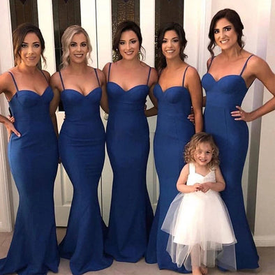 Simple Royal Blue Sexy Mermaid Bridesmaid Dresses