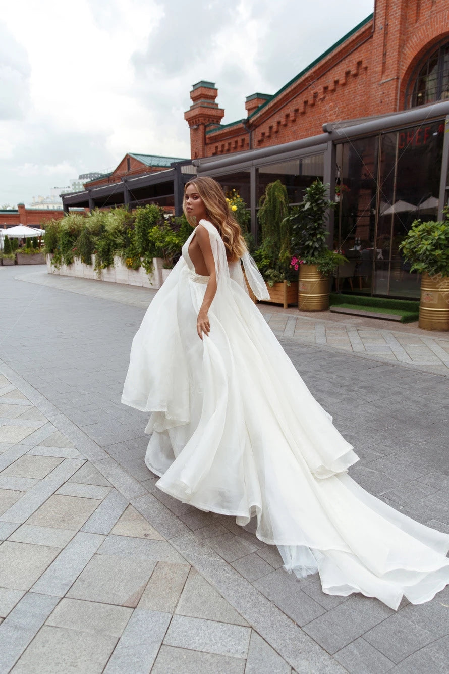 boho wrap wedding dress Ready to Ship, Boho Wedding Dress, Beach Wedding Dress, Wrap Kimono Wedding Dress, Rush Order Wedding Dress, Hippie Style FREYA
