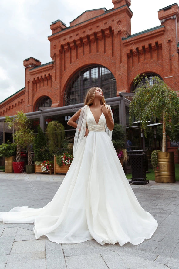 Backless Boho Bridal Gowns Elegant Noivas with Wrap Chic DW591