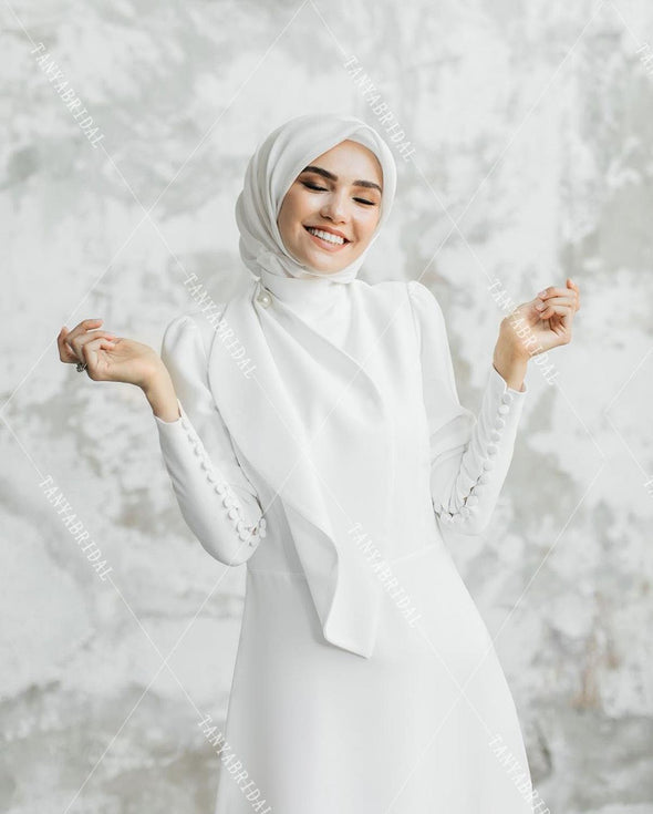 Long Sleeve Muslim Bridal Gowns High Neck Gelinink Fall Winter Vestido De Noivas ZW352