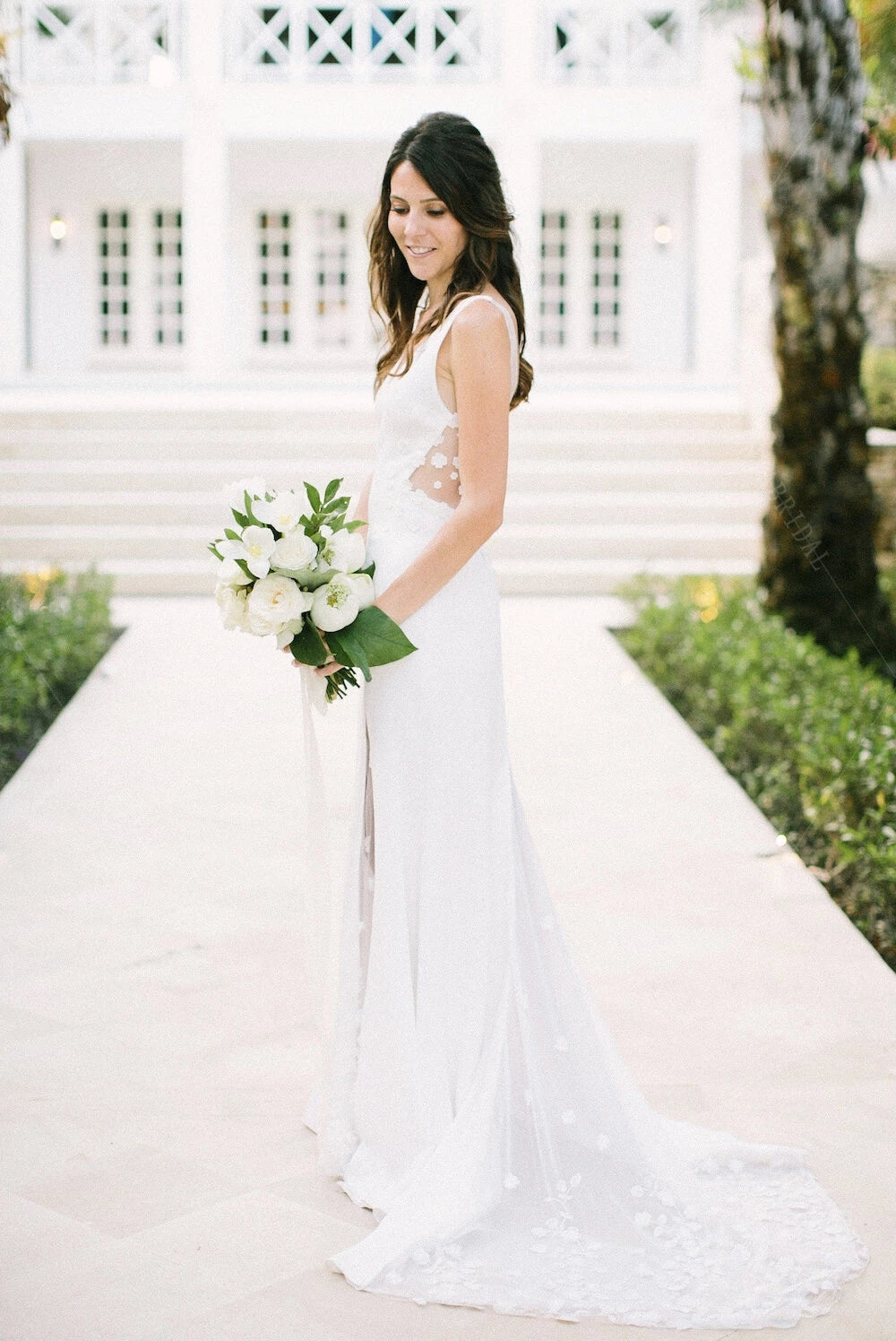 Simple V-Neck Backless Wedding Dresses Special Cut Boho Bridal Gowns Z TANYA BRIDAL Simple V-Neck Backless Wedding Dresses Special Cut Boho Bridal Gowns Z TANYA BRIDAL