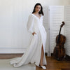 Puffy Sleeves Side Split Wedding Dress With Pockets 218171412