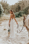Emboridery Lace Wedding Dresses V-Neck Bohemian Engage noivas DW540