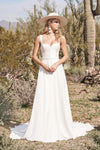 A Line Simple Elegant Boho Bridal Gowns ZW511
