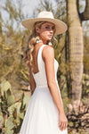 A Line Simple Elegant Boho Bridal Gowns ZW511