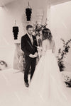 Spaghetti Tulle Wedding Dresses V-Neck Floor Length A Line Bridal Gowns Backless Robe de soriee Boho DW366