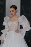 Sparkly Bling Bling Tulle Puff Full Wedding Detachable Sleeves DG043