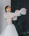 Sparkly Bling Bling Tulle Puff Full Wedding Detachable Sleeves DG043