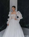 Sparkly Bling Bling Tulle Puff Full Wedding Detachable Sleeves DG043