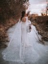 Sparkly Bling Bling Wedding Dress With Long Shawl  DW560