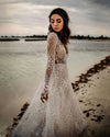 Sparkly Fireworks Lace Wedding Dresses Long Sleeve DW567