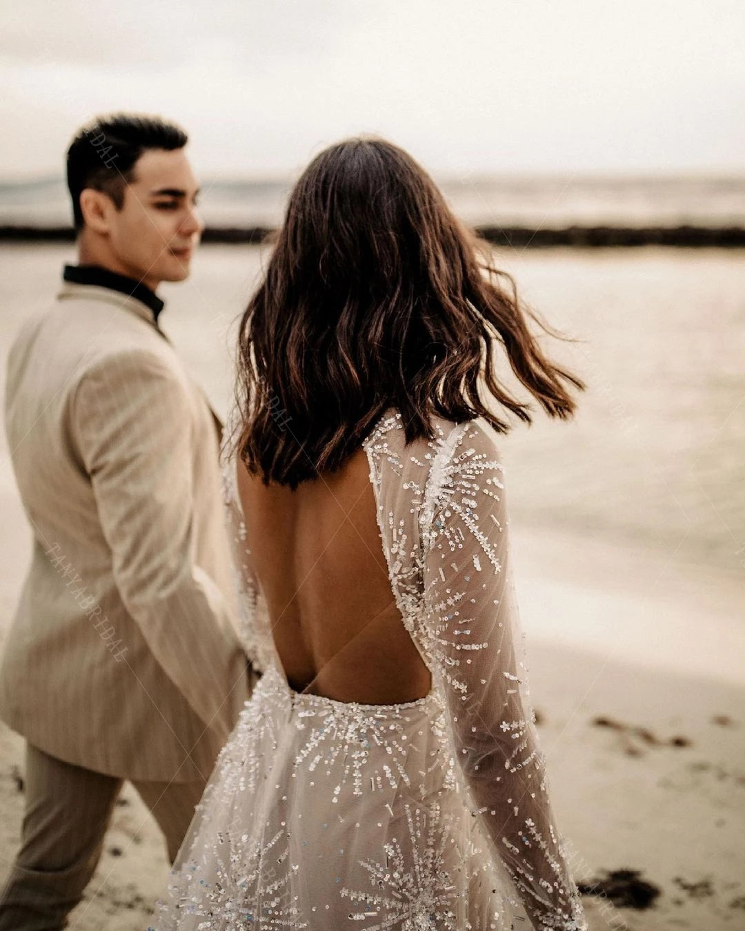 Sparkly Fireworks Lace Wedding Dresses Long Sleeve DW567 - Sparkly Fireworks Lace Wedding Dresses Long Sleeve DW567 -