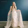 Sparkly Star Sequines Wedding Dresses Light Champagne Long sleeve Bohemian Bridal Gowns