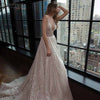 Sparkly Wedding Dresses Luxury V-Neck Bridal Gowns A Line Unique Vestido de Noiva Bohemian Chics DW237