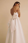 Strapless Midi Wedding Dress Designed With Bow Back ZW909