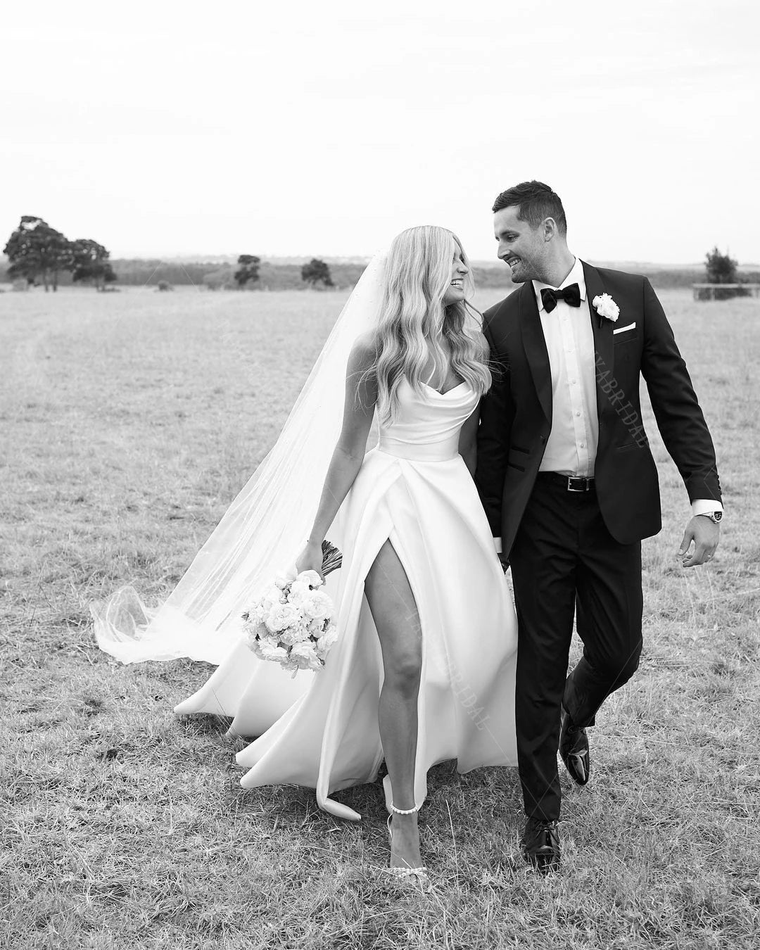 Strapless Satin Wedding Dresses Side Split A Line Bridal Gowns DW529 TANYA BRIDAL Strapless Satin Wedding Dresses Side Split A Line Bridal Gowns DW529 TANYA BRIDAL
