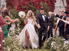 Strapless Satin Wedding Dresses Side Split A Line Bridal Gowns DW529