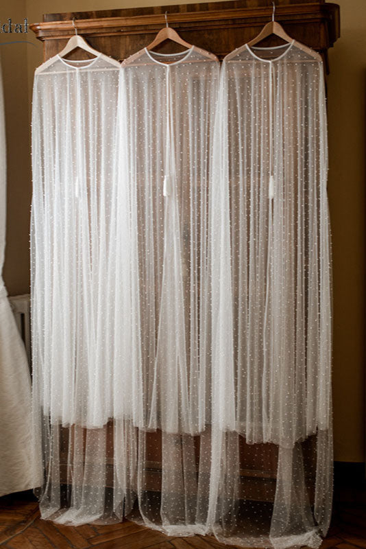 Striking Pearls Wedding Cape 2m length