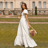 Stunning Maxi Wedding Dress Puff Sleeves Bridal Gowns