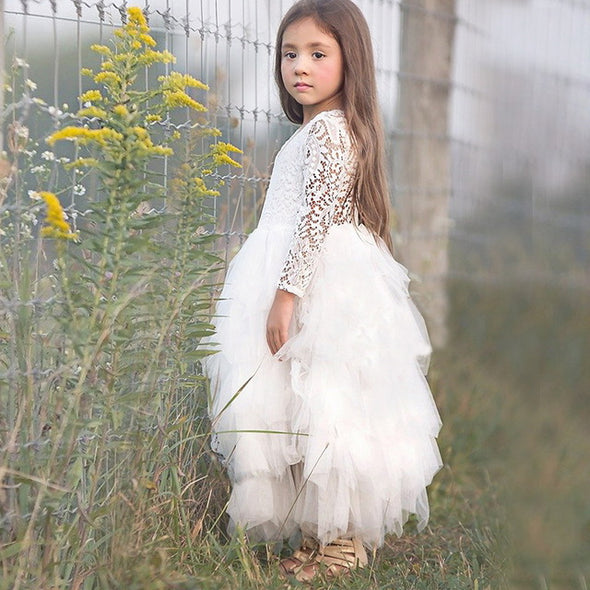 Summer Kids Lace Tutu Flower Girl Dress TBF01